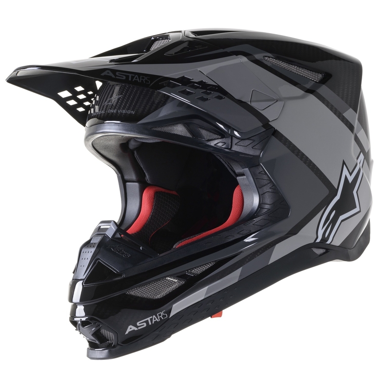 Alpinestars S-M10 Carbon Meta2 motokros kaciga crno-siva sjajna