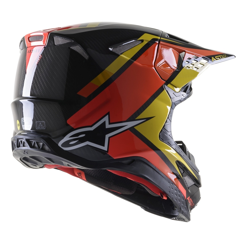 Alpinestars S-M10 Carbon Meta2 kaciga za motocross crno-žuto-narančasta sjajna