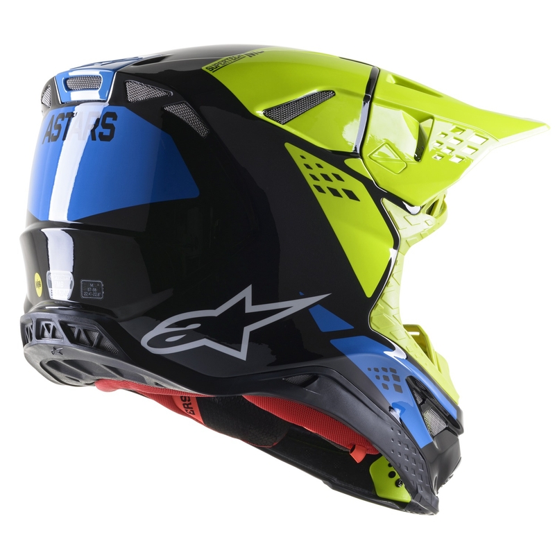 Alpinestars Supertech S-M8 Factory kaciga za motocross crna-fluo žuto-plava sjajna