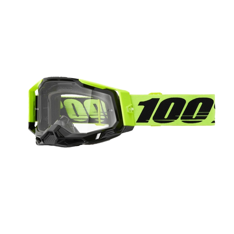 Naočale za motocross 100% RACECRAFT 2 fluo žute (prozirni pleksiglas)