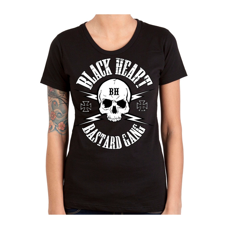 Ženska majica Black Heart Bastard Skull