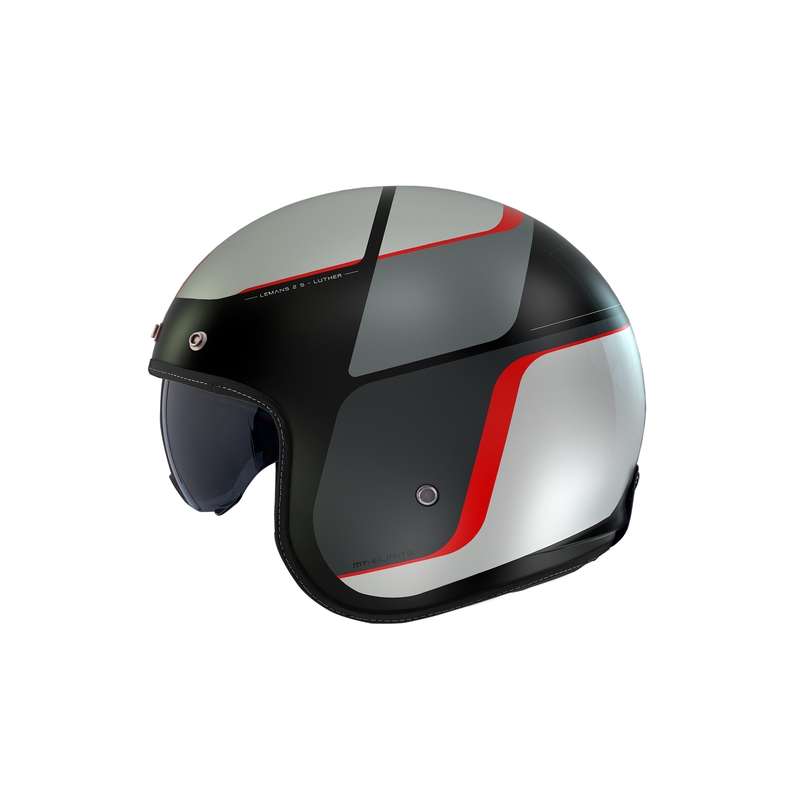 Otvorena motociklistička kaciga MT Le Mans 2 SV Luther B15 mat crno-sivo-bijelo-crvena