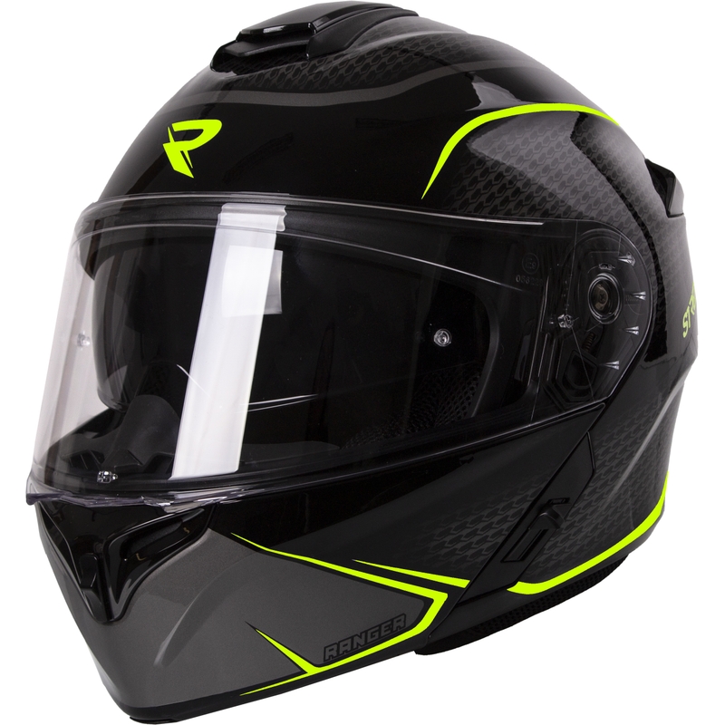 Motoristička kaciga na preklop Street Racer Ranger crno-fluo žuta - II. kvaliteta