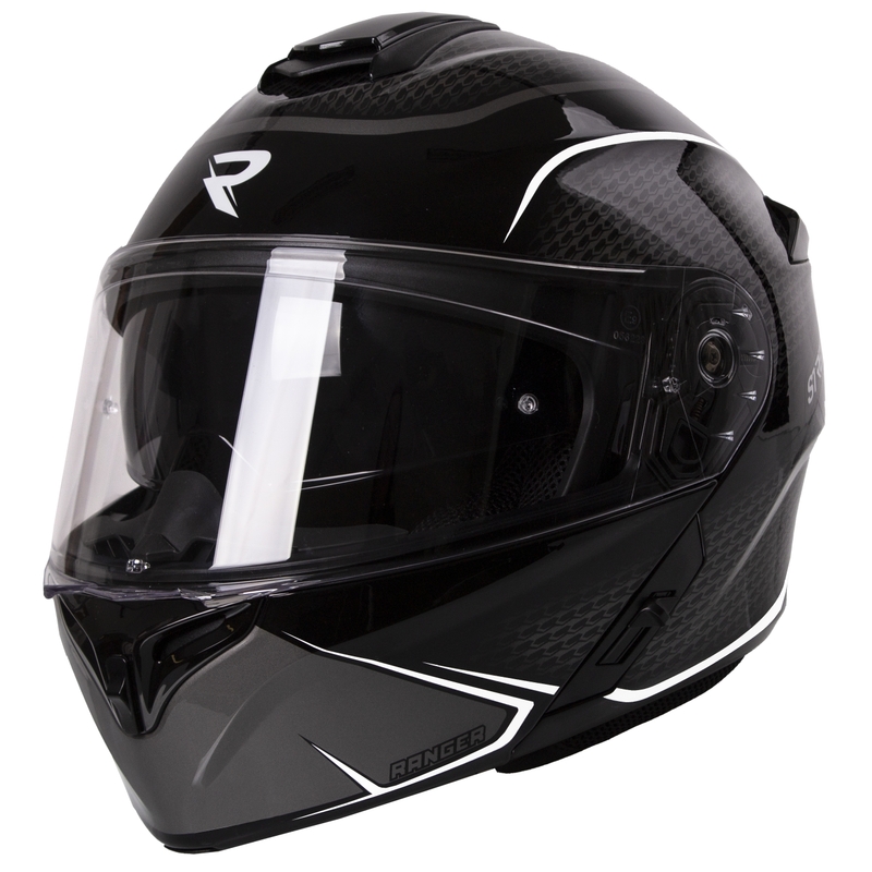 Motoristička kaciga na preklop Street Racer Ranger crno-bijela - II. kvaliteta