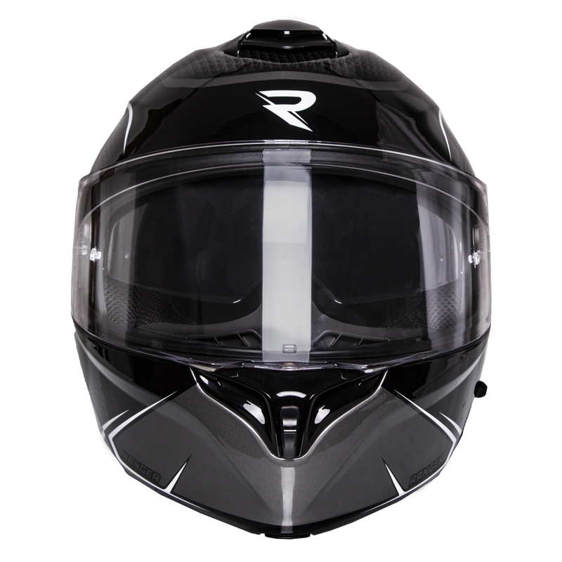 Motoristička kaciga na preklop Street Racer Ranger crno-bijela - II. kvaliteta