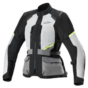 Alpinestars Stella Andes Air Drystar ženska motociklistička jakna svijetlo siva-tamno siva-crna-fluo žuta