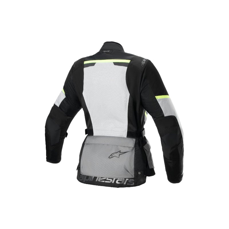 Alpinestars Stella Andes Air Drystar ženska motociklistička jakna svijetlo siva-tamno siva-crna-fluo žuta