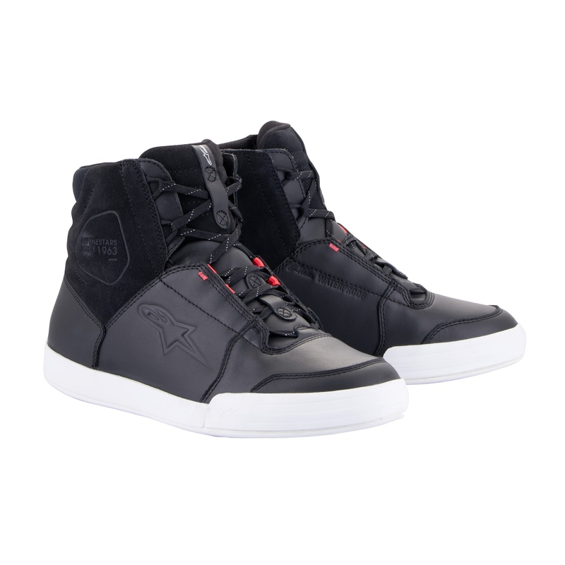 Ženske motorističke čizme Alpinestars Stella Chrome Drystar crno-bijelo-roze