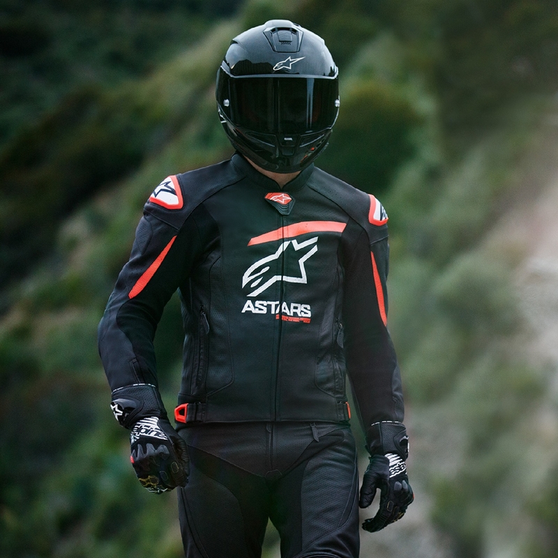 Kožna motociklistička jakna Alpinestars GP plus R 4 Airflow crno-fluo crveno-bijela