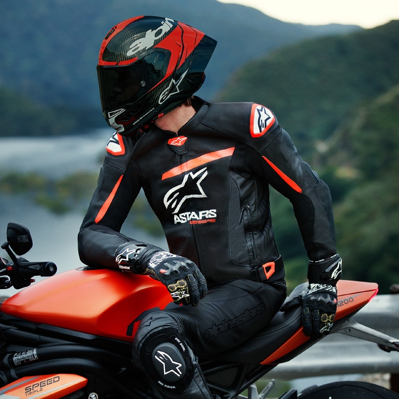 Kožna motociklistička jakna Alpinestars GP plus R 4 Airflow crno-fluo crveno-bijela