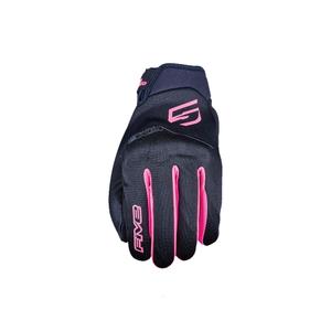 Ženske motorističke rukavice FIVE Globe EVO crno-fluo pink