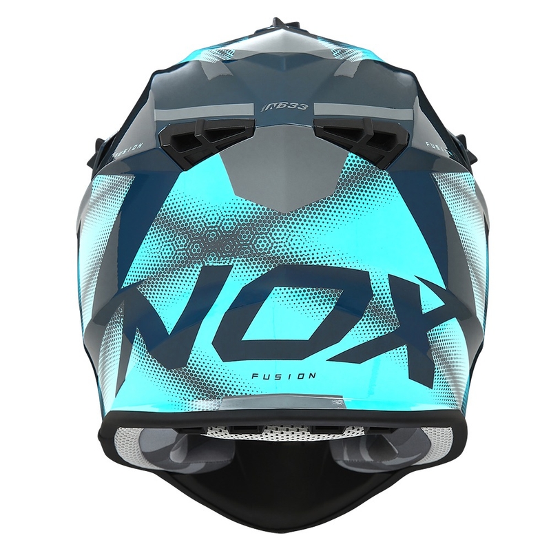 Motocross kaciga NOX N633 fluo plavo-siva
