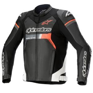 Alpinestars GP Force Airflow motociklistička kožna jakna crno-bijelo-fluo crvena