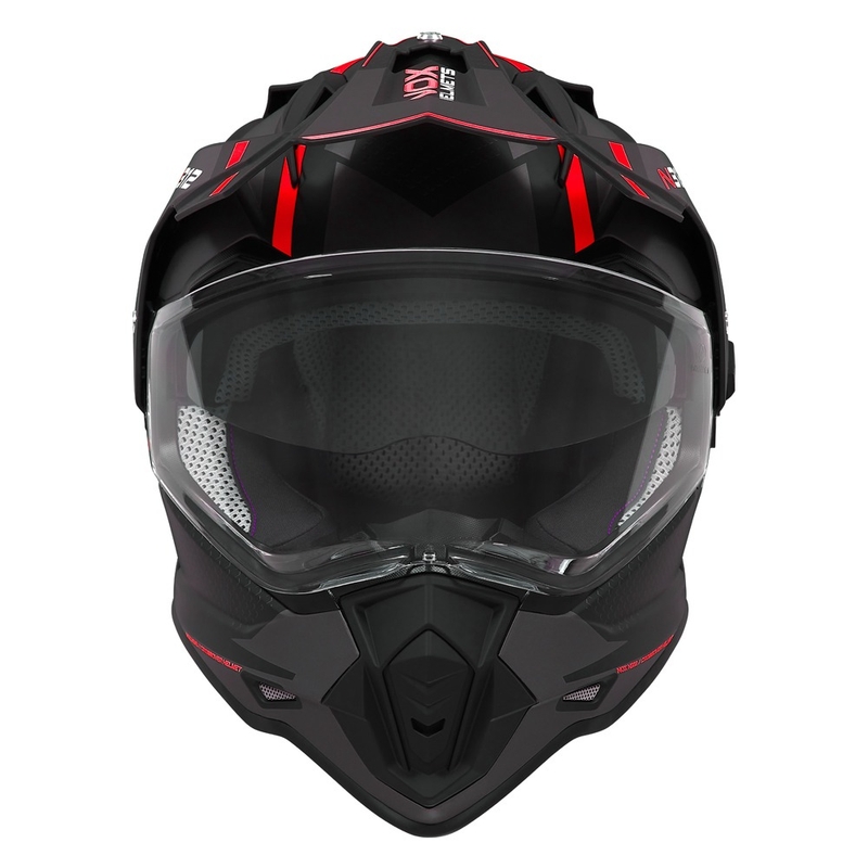 Enduro kaciga NOX N312 Drone mat crno-crvena
