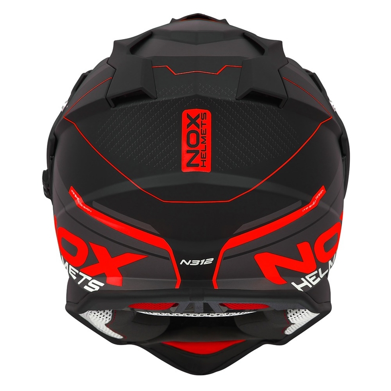 Enduro kaciga NOX N312 Drone mat crno-crvena