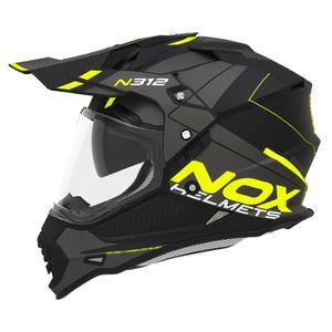 Enduro kaciga NOX N312 Drone mat crno-žuta