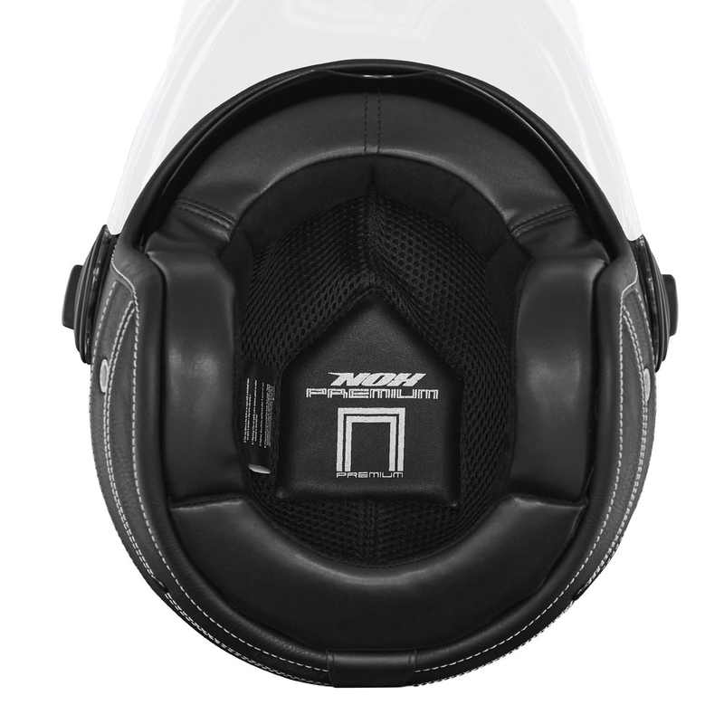 Otvorena motociklistička kaciga NOX PREMIUM Heritage crna koža