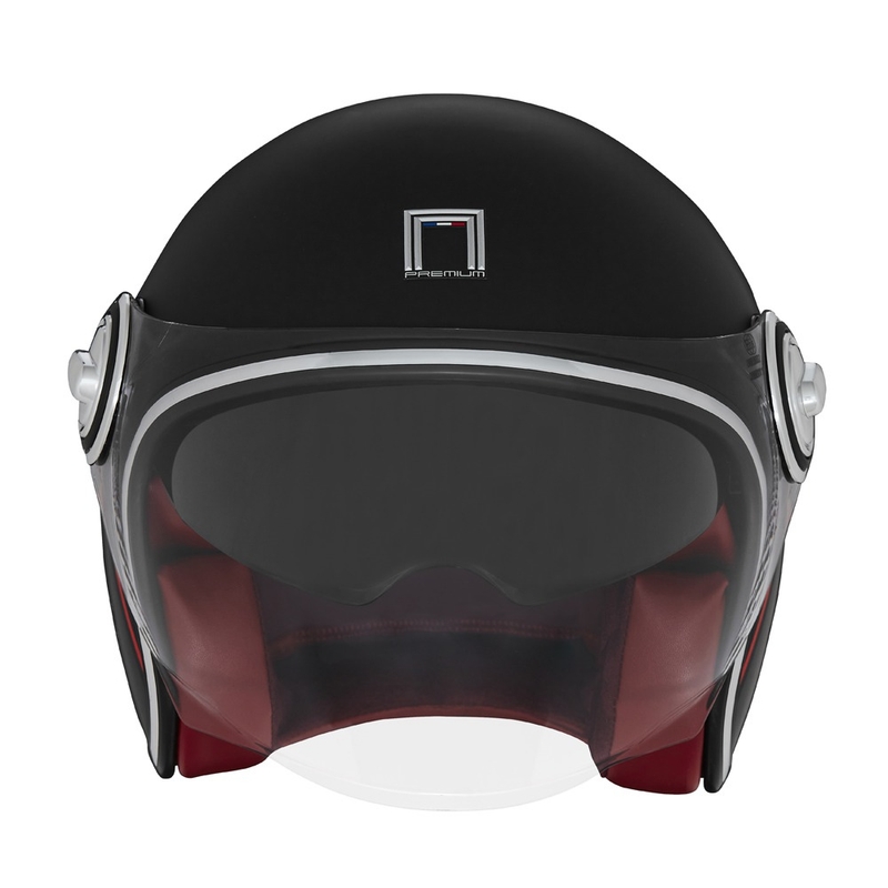 Otvorena motociklistička kaciga NOX PREMIUM Heritage mat crno-crveno-bijela