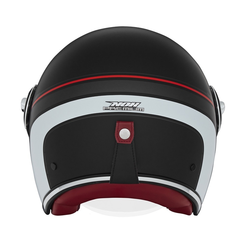 Otvorena motociklistička kaciga NOX PREMIUM Heritage mat crno-crveno-bijela