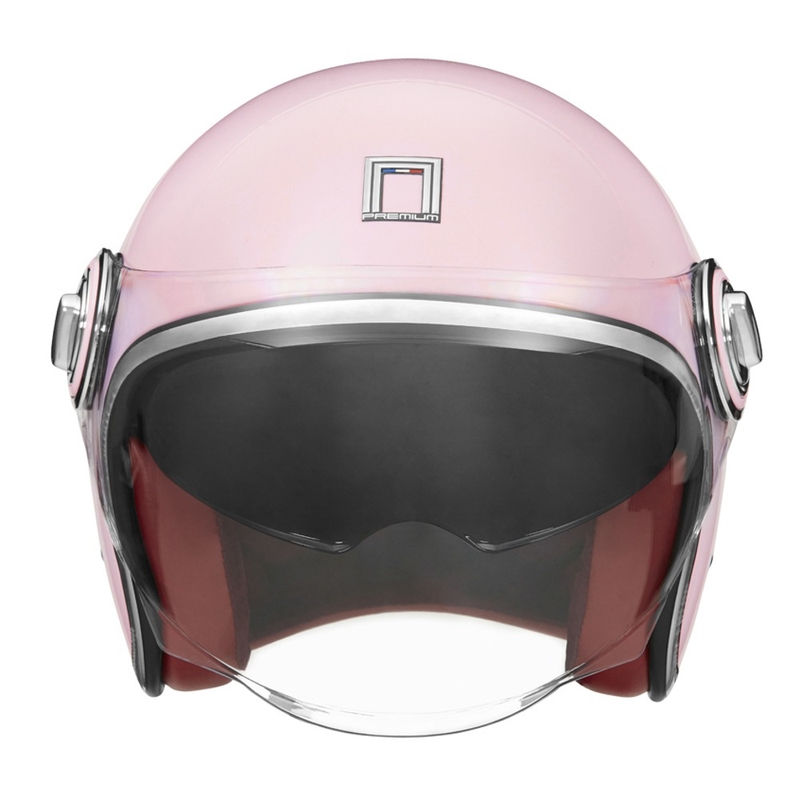 Otvorena motociklistička kaciga NOX PREMIUM Heritage pastelno roza