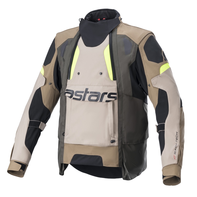 Alpinestars Halo Drystar motociklistička jakna kaki-bež-fluo žuta