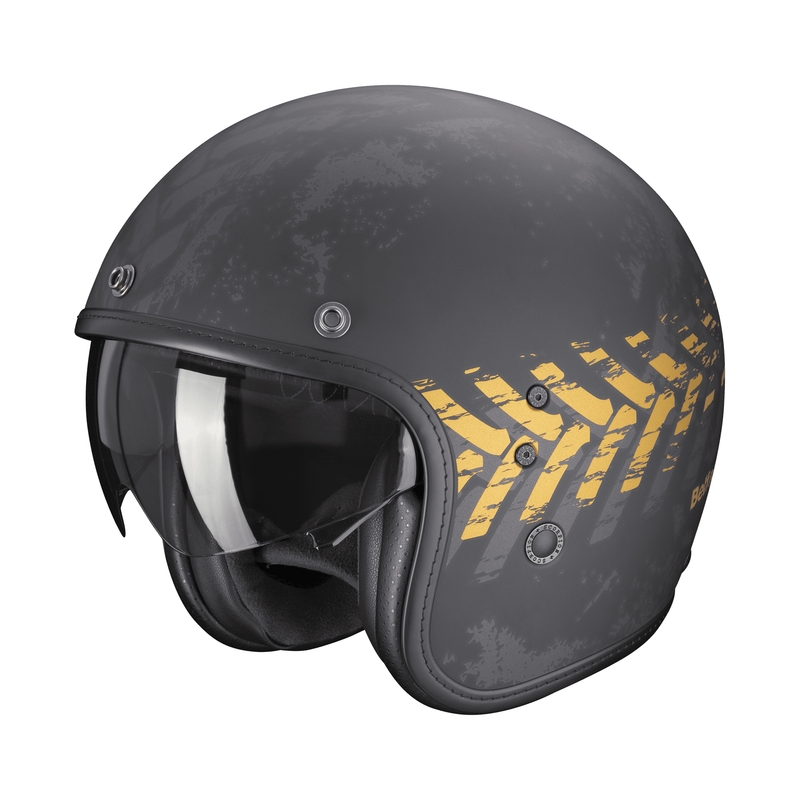 Otvorena motoristička kaciga Scorpion Belfast EVO NEVADA crno-zlatna