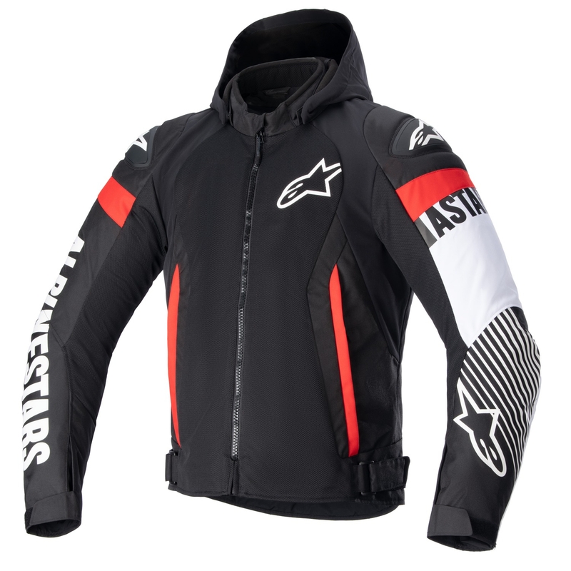 Alpinestars Zaca Air Vodootporna motociklistička jakna crno-bijelo-fluo crvena