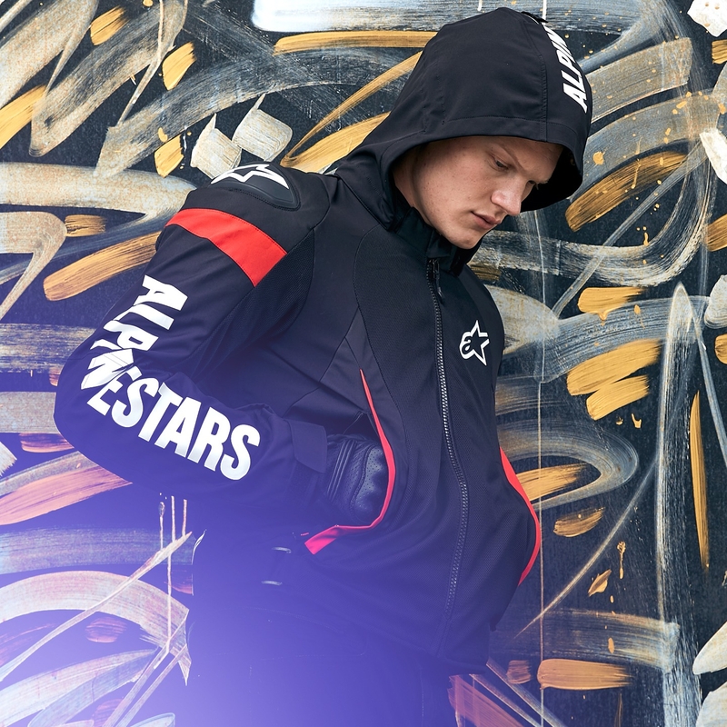Alpinestars Zaca Air Vodootporna motociklistička jakna crno-bijelo-fluo crvena