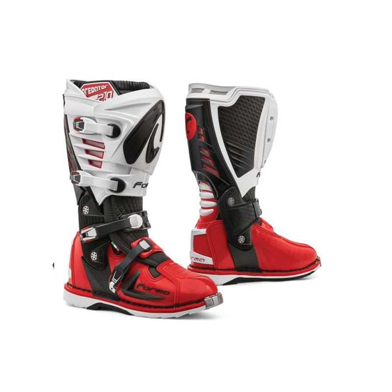 Motorističke čizme Forma Predator 2.0 crno-bijelo-crvene