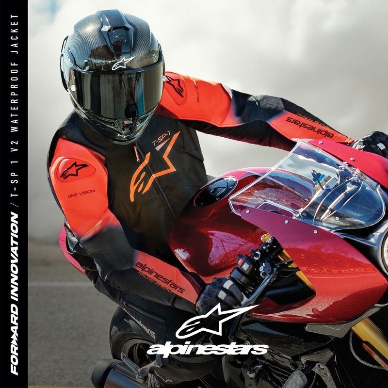 Motociklistička jakna Alpinestars T-SP 1 2 Vodootporna crna-fluo crvena