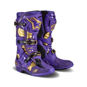 Alpinestars Tech 10 Limited Edition Champ ljubičasto-zlatne motociklističke čizme