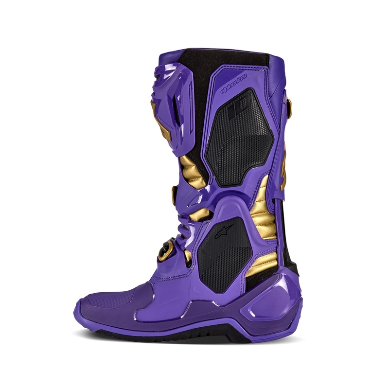 Alpinestars Tech 10 Limited Edition Champ ljubičasto-zlatne motociklističke čizme