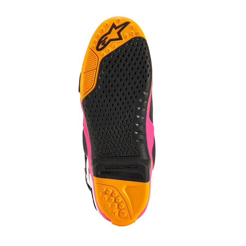 Alpinestars Tech 10 Ograničeno izdanje motociklističkih čizama za obalu Bijelo-Navy-Pink-Fluo Žuto-Narančasto-Crno