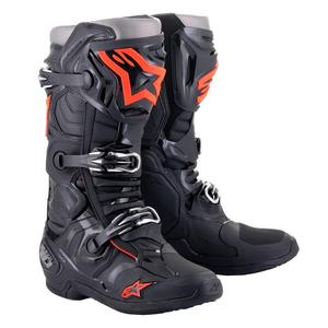 Motorističke čizme Alpinestars Tech 10 crno-fluo crveno-sive