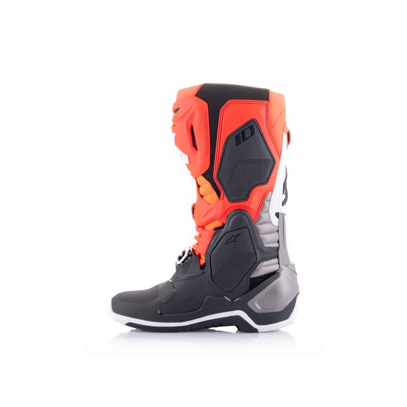 Alpinestars Tech 10 motorističke čizme narančasto-žuto-ljubičasto-bijelo-crno