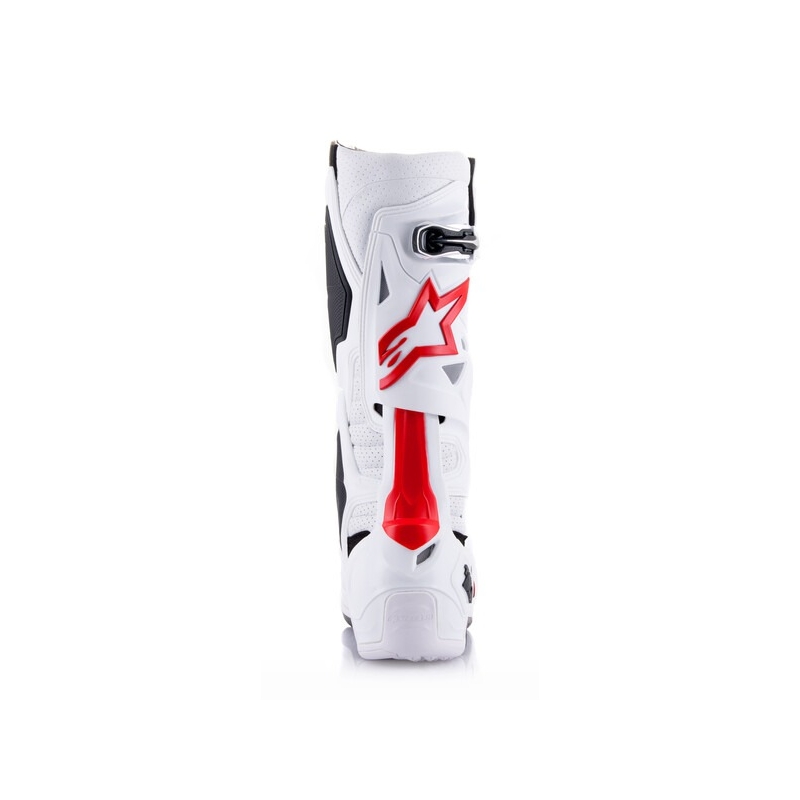 Alpinestars Tech 10 Supervented motociklističke čizme perforirane bijelo-crveno-crne
