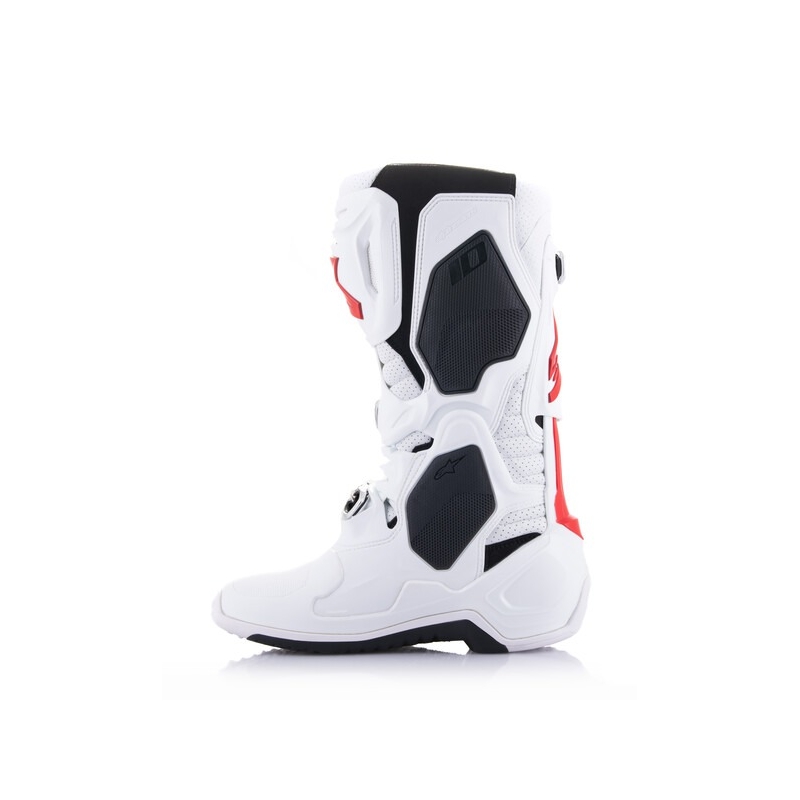 Alpinestars Tech 10 Supervented motociklističke čizme perforirane bijelo-crveno-crne