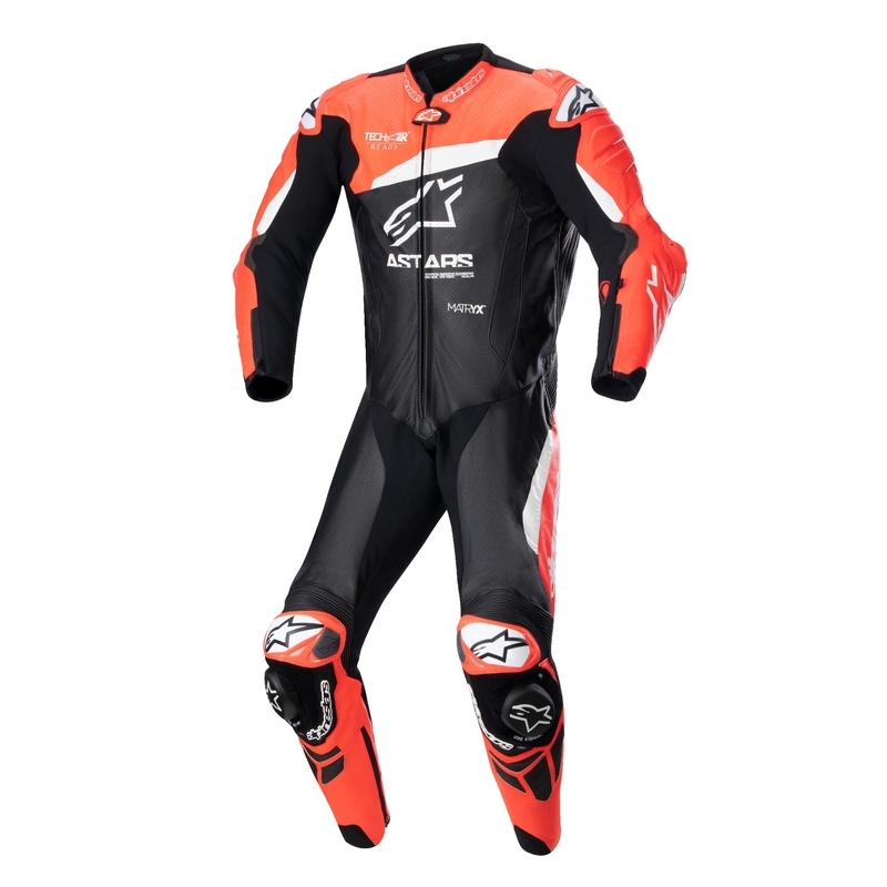 Alpinestars GP Plus 4 TECH-AIR kompatibilno jednodijelno kožno odijelo crno-fluo crveno-bijelo rasprodaja