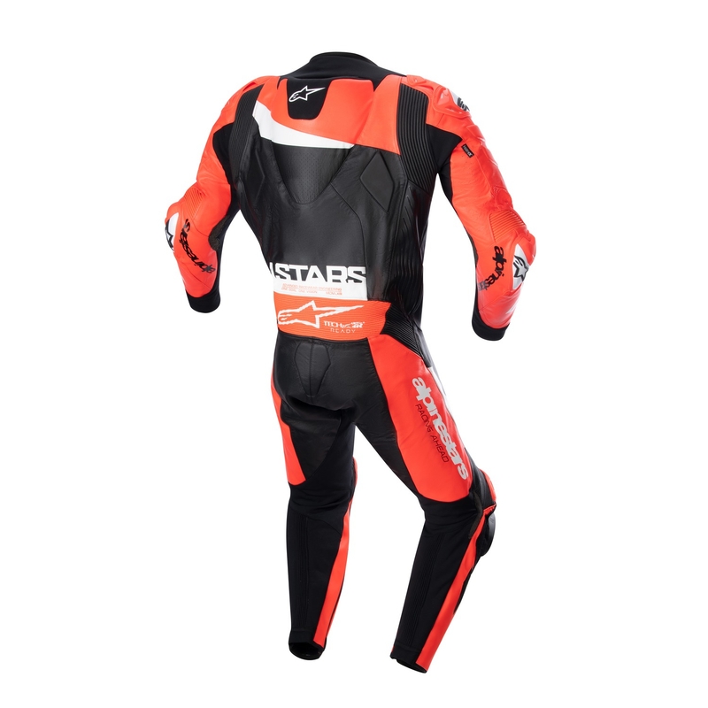 Alpinestars GP Plus 4 TECH-AIR kompatibilno jednodijelno kožno odijelo crno-fluo crveno-bijelo rasprodaja