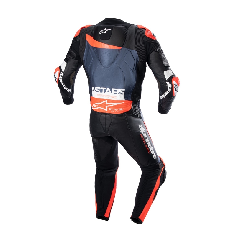 Jednodijelno kožno odijelo Alpinestars GP Plus 4 kompatibilno s TECH-AIR crno-fluo crveno-mornarsko