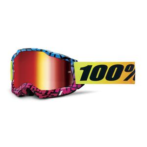 Naočale za motocross 100% ACCURI 2 Special UTV/OTG - ograničeno izdanje Ken Block crvene s kromiranim pleksiglasom