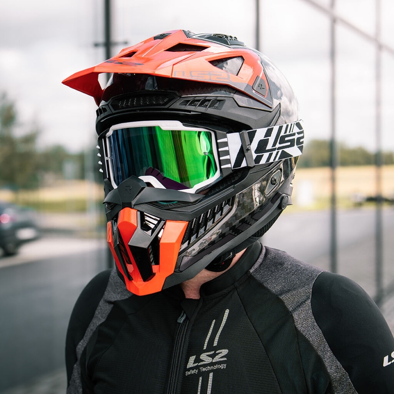 Motocross naočale LS2 Charger PRO bijele s iridij pleksiglasom