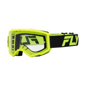 Motocross naočale FLY Racing Focus crno-fluo žute s prozirnim pleksiglasom