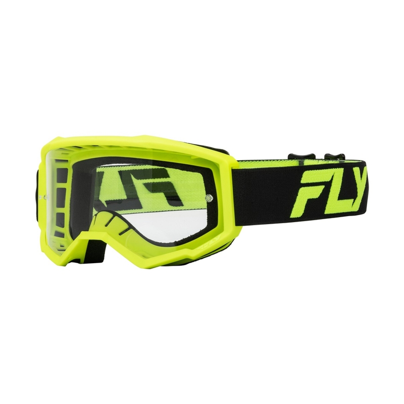 Dječje motocross naočale FLY Racing Focus crno-fluo žute s prozirnim pleksiglasom