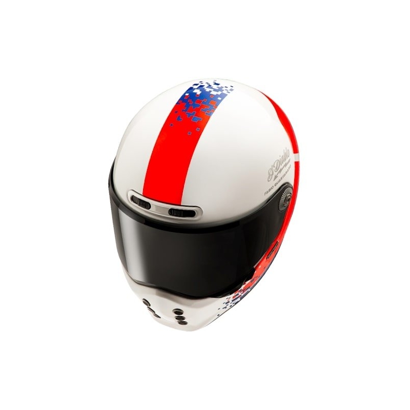 HJC V10 Fabio Quartararo 20 Retro bijelo-crveno-plava motociklistička kaciga s punim licem
