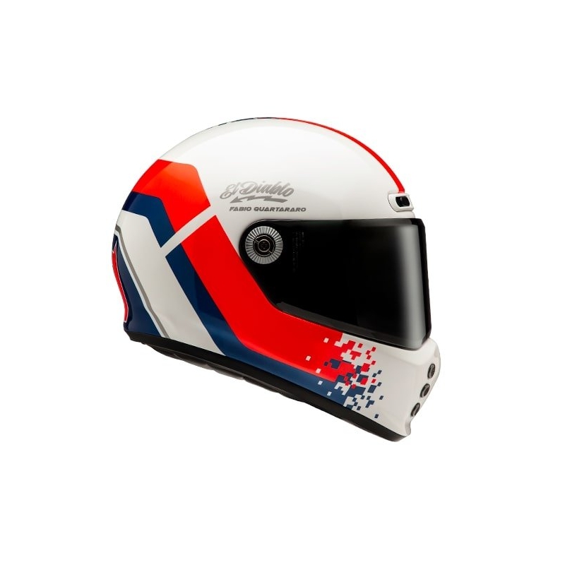 HJC V10 Fabio Quartararo 20 Retro bijelo-crveno-plava motociklistička kaciga s punim licem
