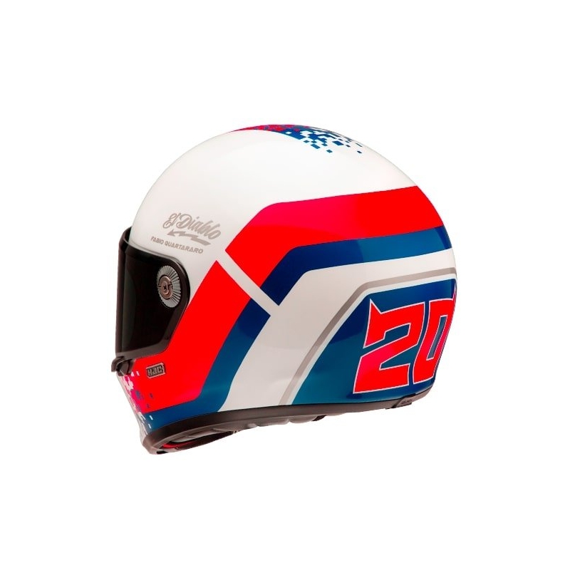 HJC V10 Fabio Quartararo 20 Retro bijelo-crveno-plava motociklistička kaciga s punim licem