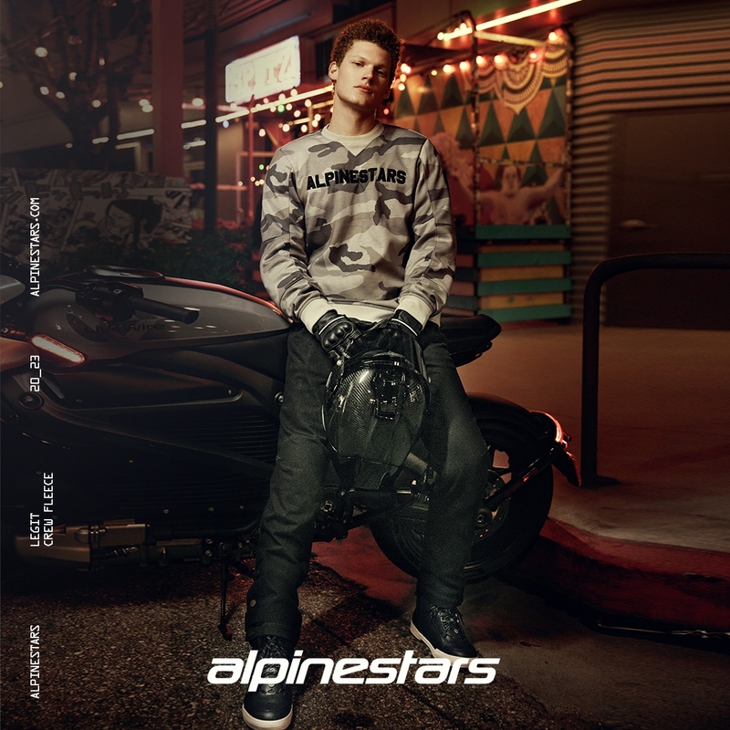 Alpinestars Legit Crew Fleece motociklistička majica s kapuljačom, svijetlo siva