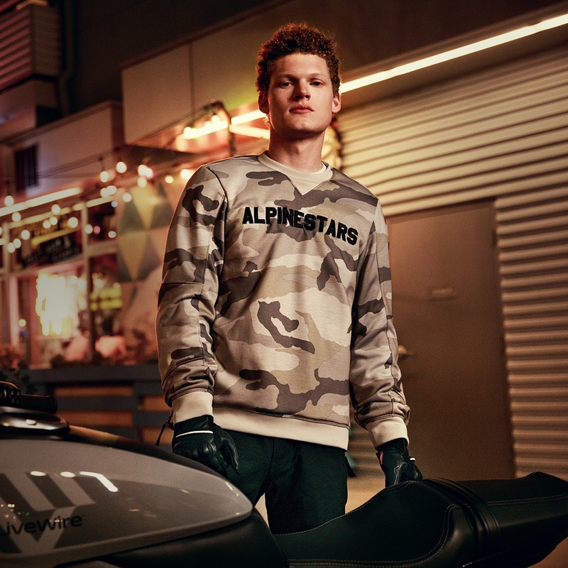 Alpinestars Legit Crew Fleece motociklistička majica s kapuljačom, svijetlo siva