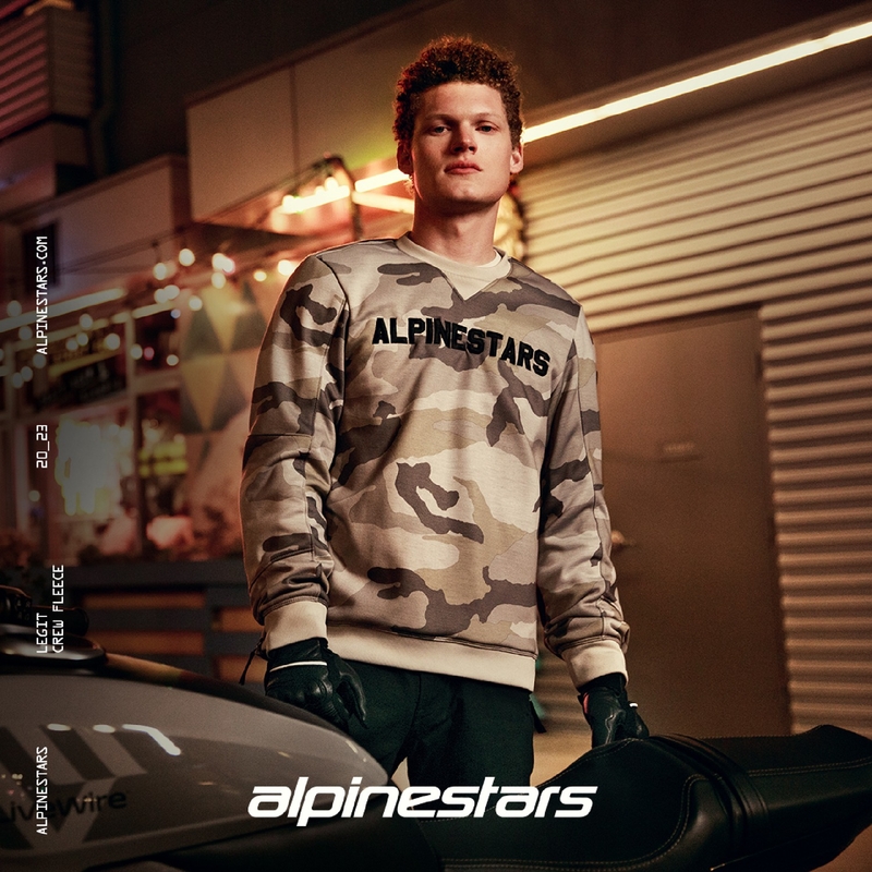 Alpinestars Legit Crew Fleece motociklistička majica s kapuljačom, svijetlo siva